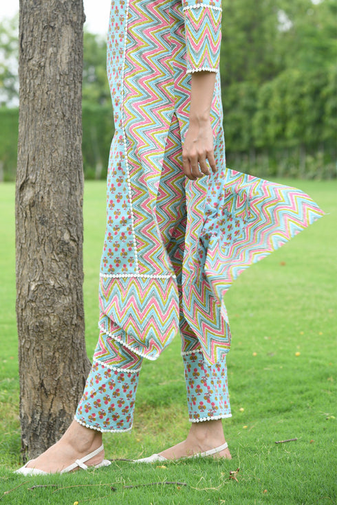 AAHELI AIBA PRINTED COTTON SUIT SET AAHELI AIBA PRINTED COTTON SUIT SET
